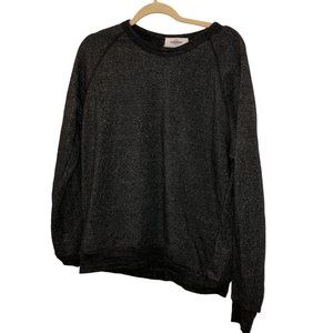 soulcycle charcoal gray marl knit crew neck sweatshirt top L